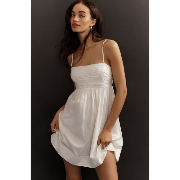 Anthropologie NWT Forever That Girl White Cotton Babydoll Mini Dress Size Small Anthropologie NWT Forever That Girl White Cotton Babydoll Mini Dress Size Small